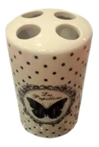 Portacepillo Porcelana Ottone Les Papillons