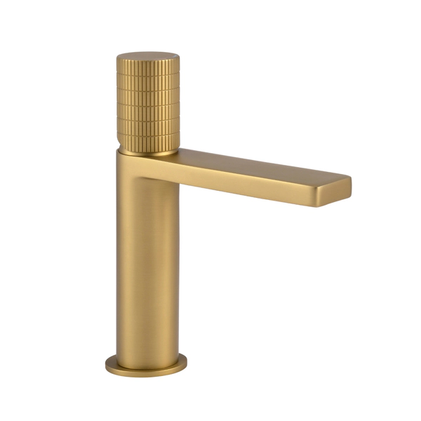 Griferia monocomando bajo mesada Piazza Lounge Art oro mate 10900OM