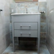 Vanitory Campi curve 60 gris con mesada loza 3 agujero