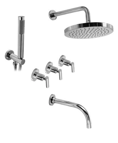 Griferia baño Hidromet 3 Vias Bañera+Duchador Sun Lever