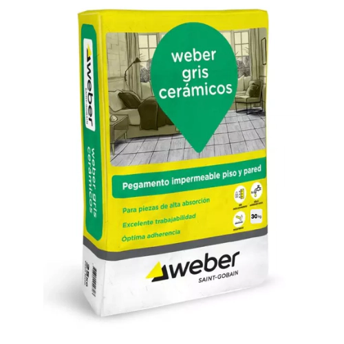 Adhesivo Weber gris sin ceresita por 30kg 92-0010