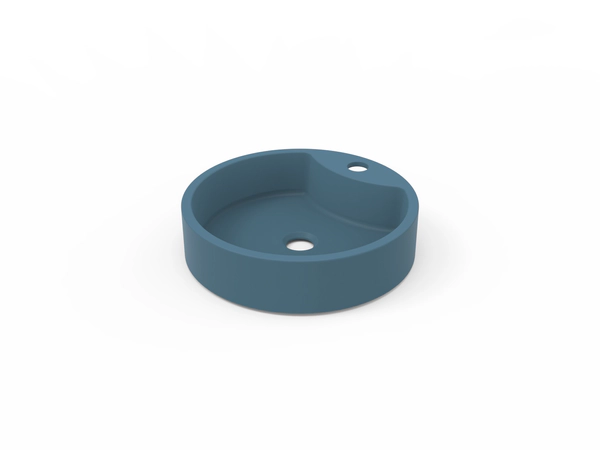 Bacha de apoyo Cree Redonda Nº16 37,5x9 cm 1 aguj azul mate B16M-MATAZ