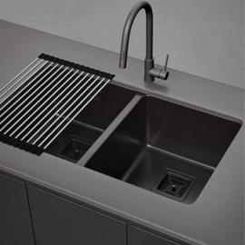 Bacha bajo mesada doble Mi pileta Essentia Black 671B