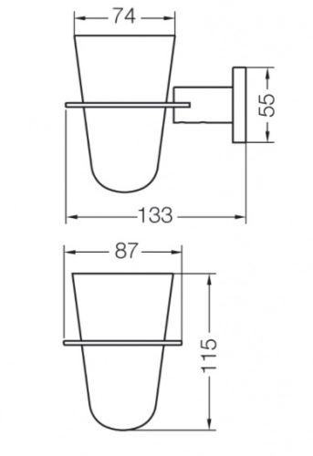 Accesorio baño Fv Portavaso Con Vaso Nerea 169/59 Cromo