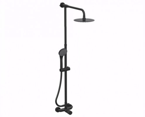 Griferia de ducha Hidromet Texture exterior c/transf y barral duchador 9805NEGR