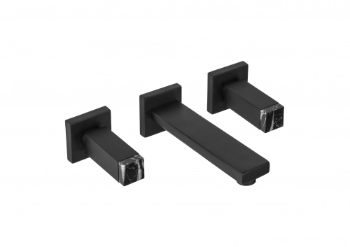 Griferia lavatorio de pared Haaz Bellagio negro-marquina