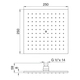Ducha FV 250 mm fija articulada cuadrada metálica 0126.MC0-25-CR