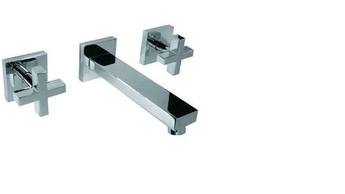 Griferia baño Hidromet Lavatorio De Pared Block Cruz Cromo