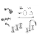 Griferia baño Peirano Crown Lavatorio Bidet Ducha+kit