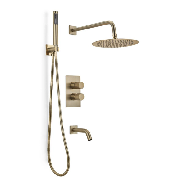 Griferia Peirano ducha monoc c/transf y duchador fabric gold 80-200G