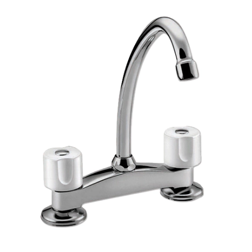 Griferia Peirano Cocina Mesada Laza Cromo Blanco 919/M