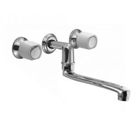 Griferia de Cocina pared Hidromet Viena cromo bco 01035CRBL