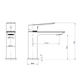 Griferia de cocina monocomando bajo Estalgrif Skinny gun metal 6001-LB
