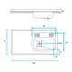 Mesada Johnson 160x61 con bacha simple ZZ52 lado derecho 1 AG