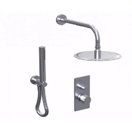 Griferia de ducha Hidromet 2V Texture c/lluvia y duchador cromo 9812CRCR