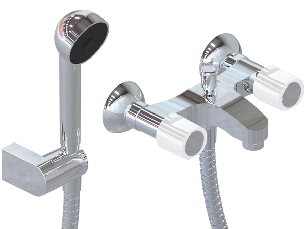 Griferia de ducha Hidromet Viena c/transf cromo bco 01026CRBL