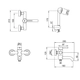 Griferia ducha exterior monocomando c/transf steel 83-205-CR Peirano