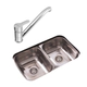 Bacha cocina Johnson C28 Doble + Grif mesada Peirano Dique