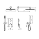 Griferia de ducha 2V c/duchador monocomando Hidromet Space cromo 9612CRCR