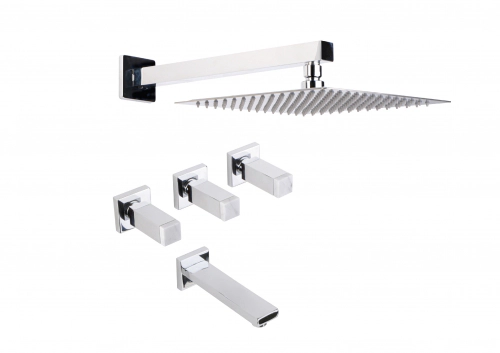Griferia de ducha con transferencia Haaz Bellagio cromo- carrara