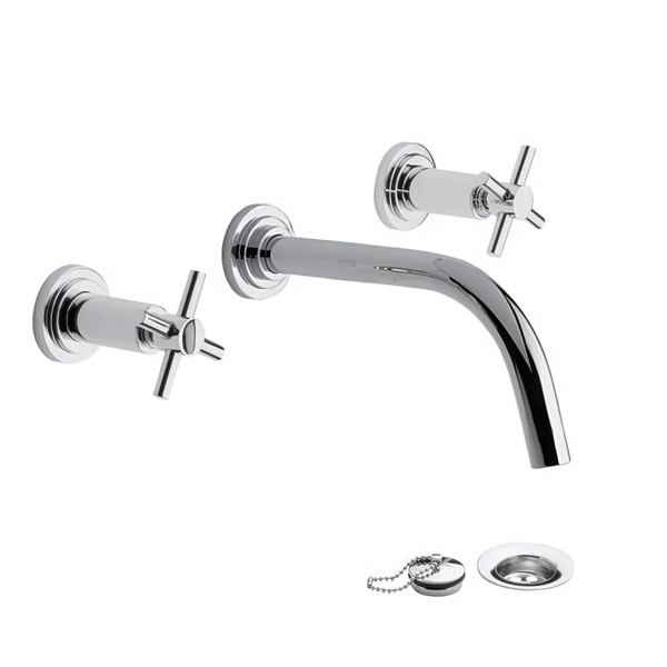 Grifería de lavatorio FV temple cromo de pared 0203/87-CR