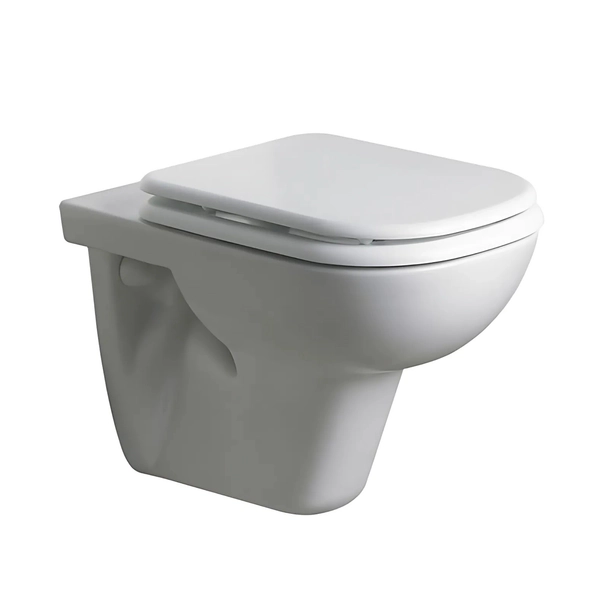 Inodoro Ferrum bari corto de colgar sin tapa blanco BAR-IN-017-BL