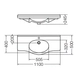 Bacha de lavatorio Ferrum 110 cm limoges blanca 1 ag
