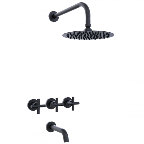 Griferia de ducha Hidromet c/transf cruz black 4503