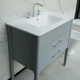 Vanitory Campi curve 80 gris con mesada loza 3 agujero