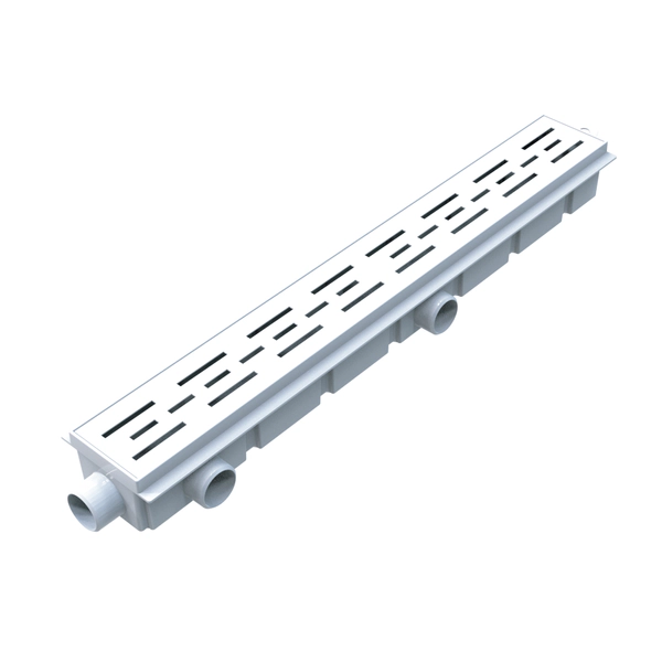 Desague Ideal Lineal Encastrable 60 cm base ABS rejilla paralela bco 12155