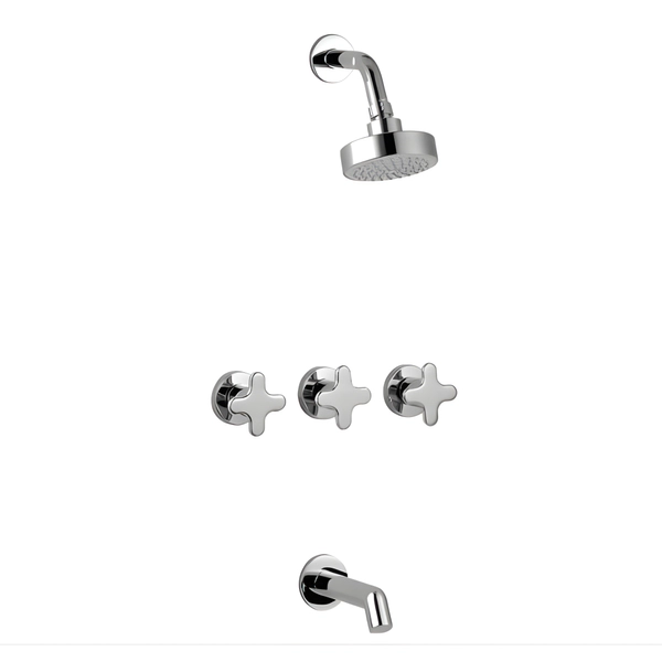 Grifería bañera Hydros c/transf Viva Nova Cruz cromo 704011