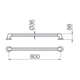 Barral recto Ferrum 80cm traful ESP-BR-016-NE