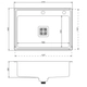 Bacha cocina simple 60X42X18 c/sifon783E Mi pileta