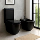 Inodoro largo Ferrum Fontana negro satinado FON-IN-250-NS