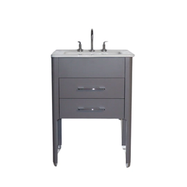 Vanitory Campi curve 60 gris con mesada loza 3 agujero