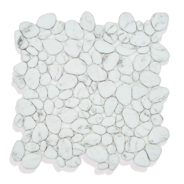 Malla Misiones 30x30 vidrio reciclado pebble white marble rv1041 x unidad