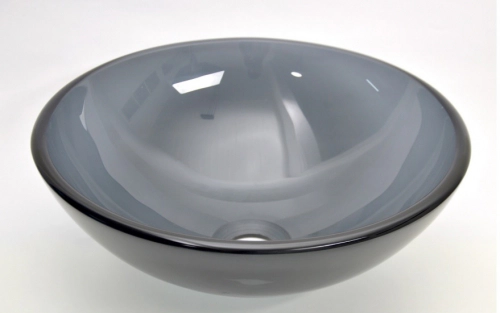 BACHA BAÑO APOYAR STAMPATO VIDRIO NEGRO TRASL 35X13 - 2047