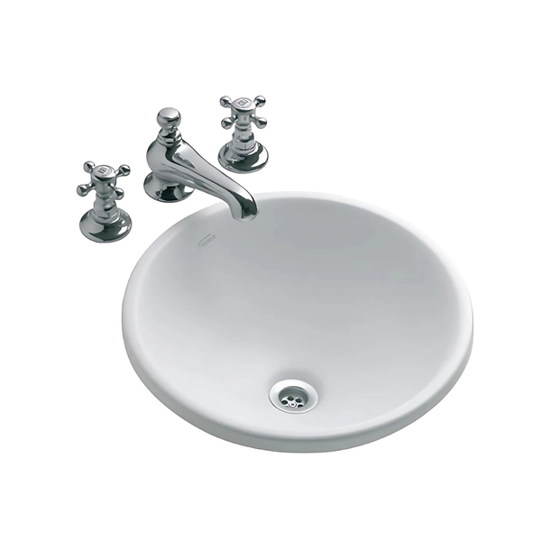 Bacha de lavatorio Ferrum armonica circular blanca ARM-BH-087-BL