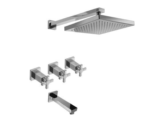 Griferia baño Hidromet Bañera C/Transferencia Geometry Cruz