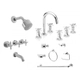 Griferia Baño completa Crown Peirano Lav Bidet Ducha +kit 6p
