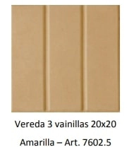 Piso de cemento Lanik 20x20 C/3 vainillas Amarilla 7602.5