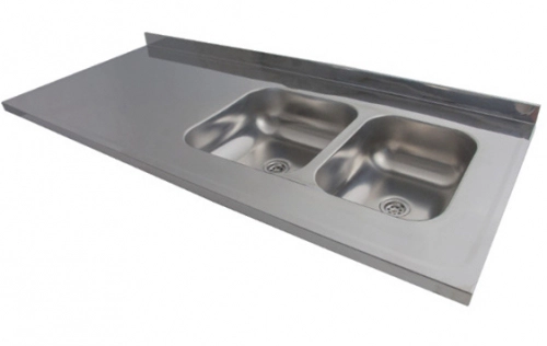 Mesada Dhinox Eco doble 120cm 1 ag c/bacha 52x32 Der