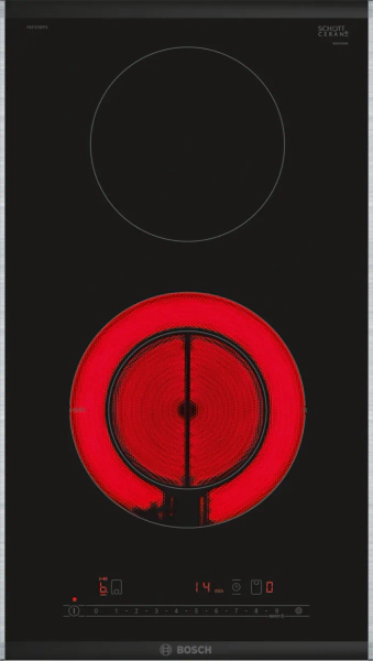 Anafe Bosch Vitroceramico electrico 30 cm Negro PKF375FP2E