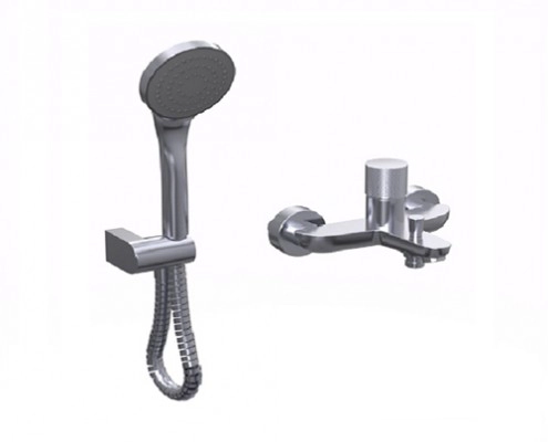 Griferia de ducha Hidromet Texture exterior c/transf cromo 9877CRCR