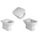 Juego baño Ferrum Sanitarios Inodoro Corto Bidet Asiento