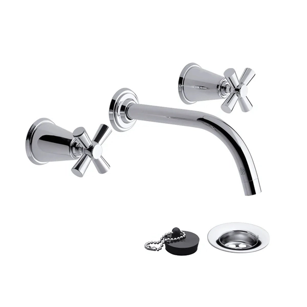 Grifería de lavatorio FV chess de pared cromo 0203/84-CR