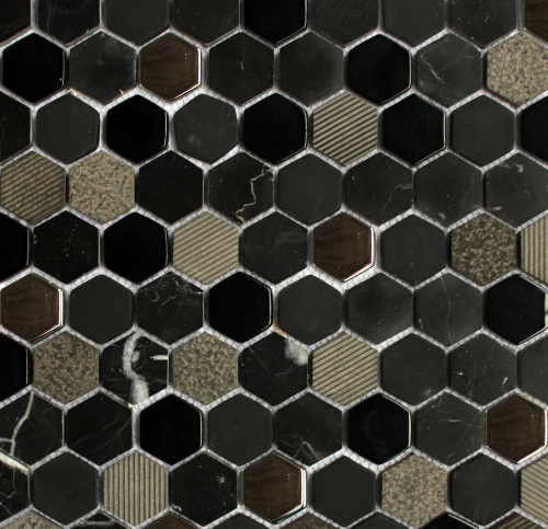 Revestimento Arren 30x30 Malla Hexagono nero VPG02