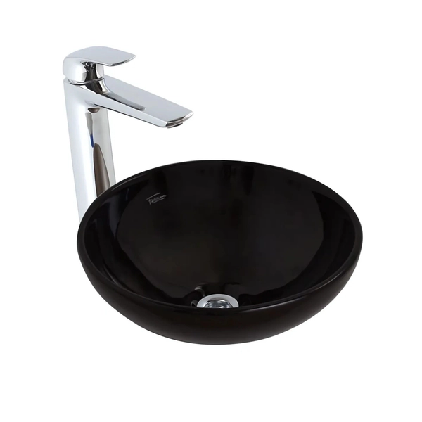 Bacha de lavatorio Ferrum persis chica de apoyo negra PRS-BH-092-NE