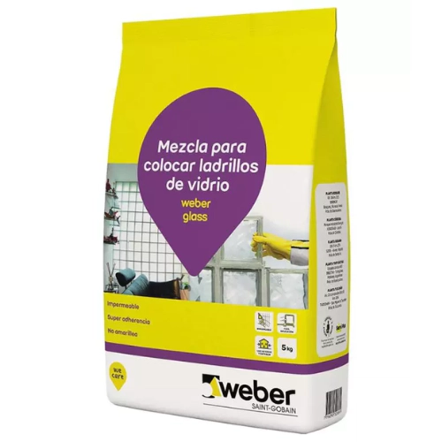 Weber adhesivo blanco bloque vidrio glass 5kg 94-0010