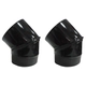 Kit codos Tromen 6 pulgadas negro enlozado (2) 05-00-015